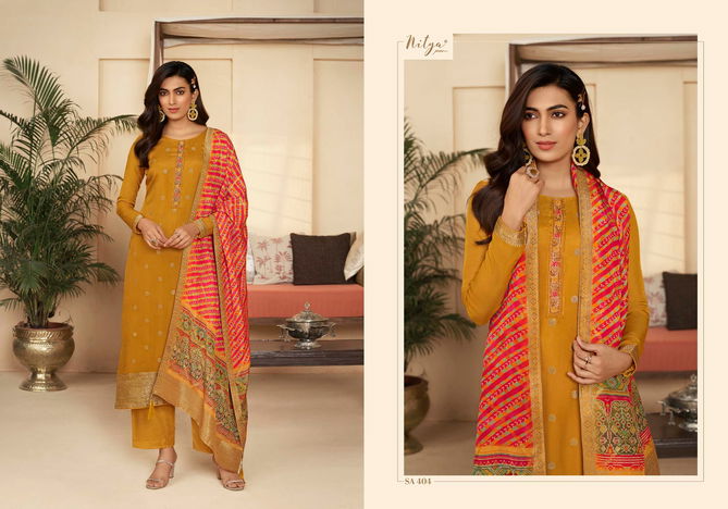 Saira Vol 4 Organza Jaquard  Designer Suit Catalog